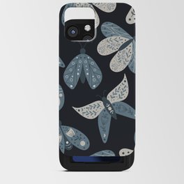 Moths in Blue iPhone Card Case