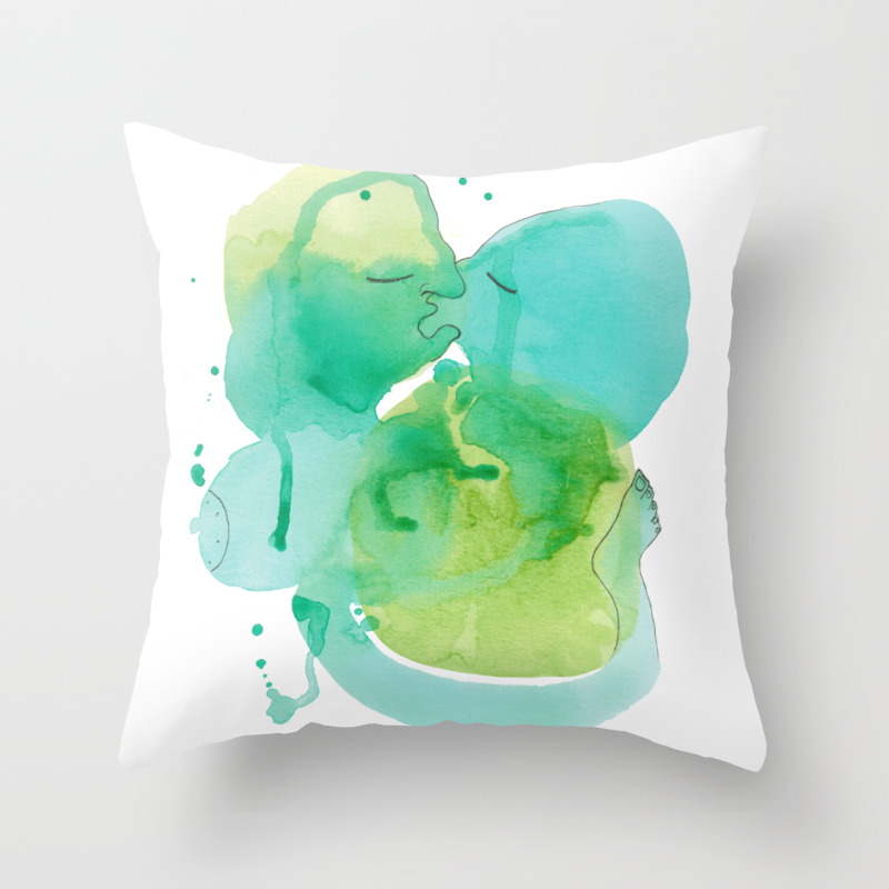 Abstract Love Making Watercolor By Mackenna Morse Throw Pillow By Artbymackenna Society6