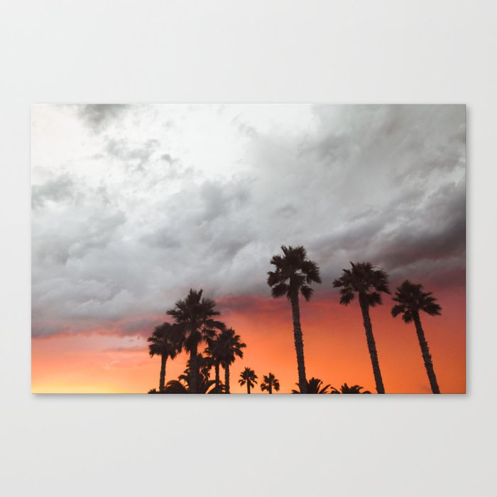 Summer Sunset on the Palm Beach | Nature and Landscape Photography Canvas Print