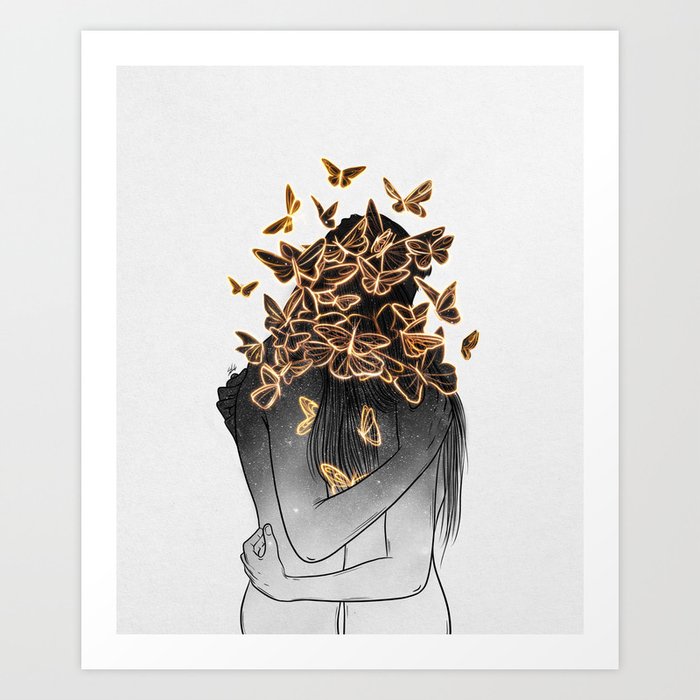 The butterflies of love. Art Print