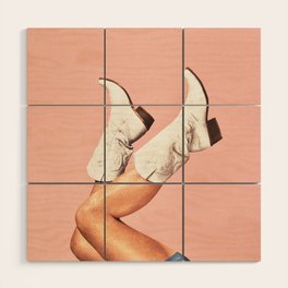 These Boots - Pink Wood Wall Art