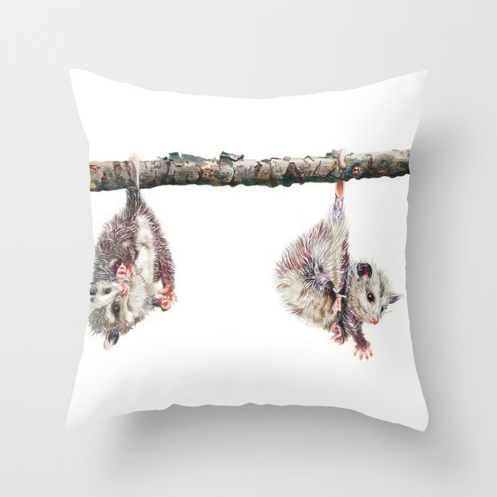 Opossum Throw Pillow