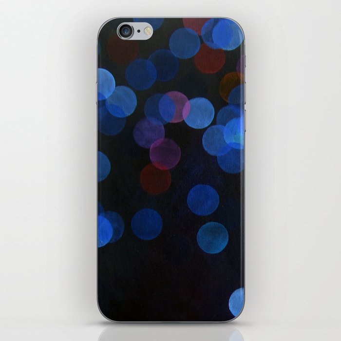 No. 45 - Print of Deep Blue Bokeh Inspired Modern Abstract Painting  iPhone Skin