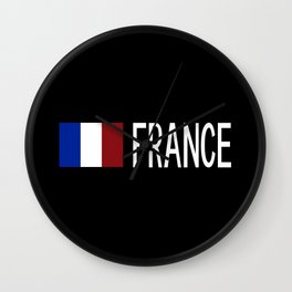 France: French Flag & France Wall Clock