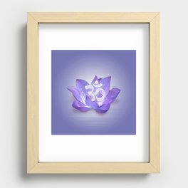 Very Peri Lotus and OM symbol Recessed Framed Print