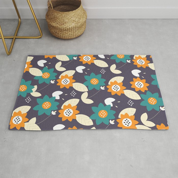 Floral cluster in the evening Rug