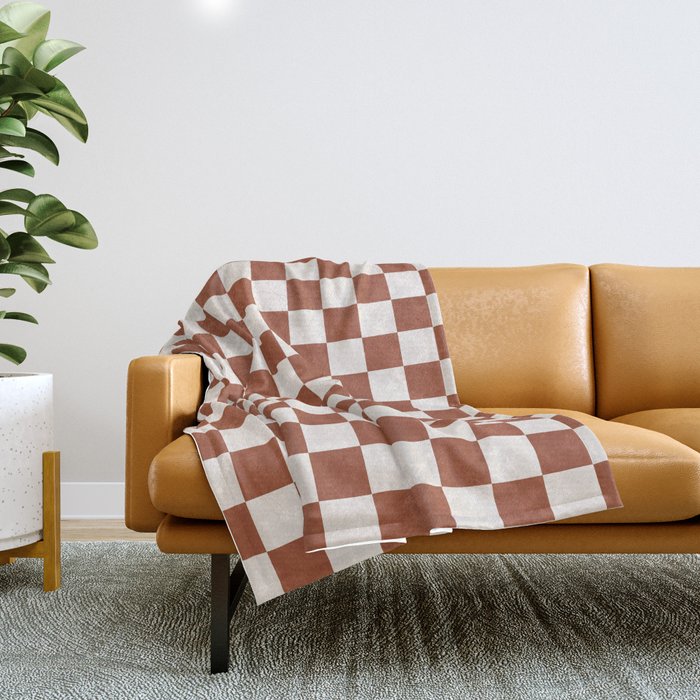 Rust plaid throw 2025 blanket