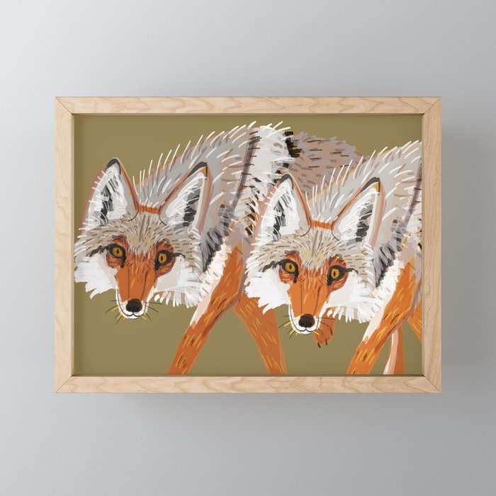 Totem Coyote Framed Mini Art Print