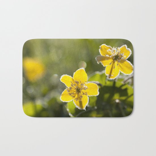 Frozen buttercup in love Bath Mat