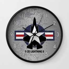 F35 Fighter Jet Airplane - F-35 Lightning II Wall Clock
