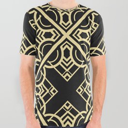 Vintage modern tiles pattern. Abstract art deco seamless monochrome background All Over Graphic Tee