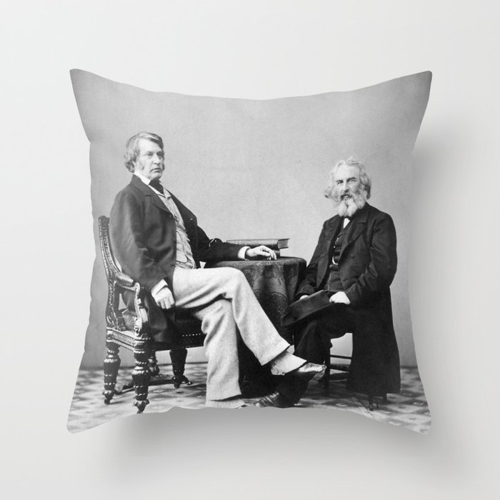 Senator Charles Sumner and Henry Wadsworth Longfellow - 1863 Throw Pillow