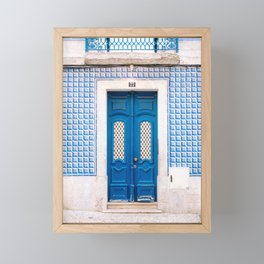 The blue door of Lisbon | Portugal fine art travel photography print Framed Mini Art Print