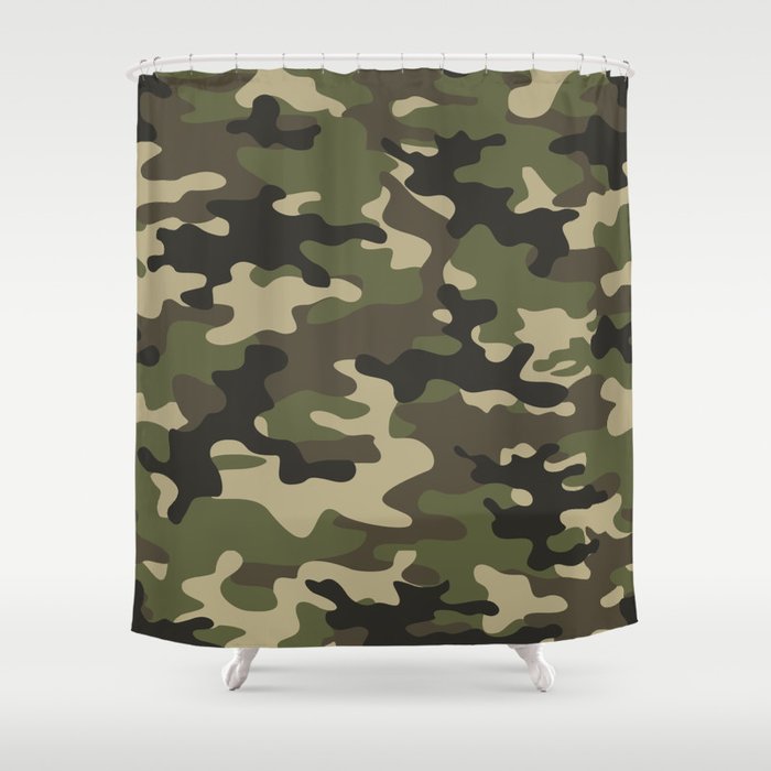 vintage military camouflage Shower Curtain