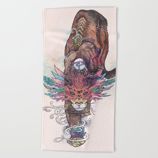 Journeying Spirit (Mountain Lion) Beach Towel