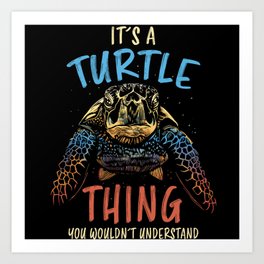 Turtle Aquarium Funny Turtle Owners Gift Art Print