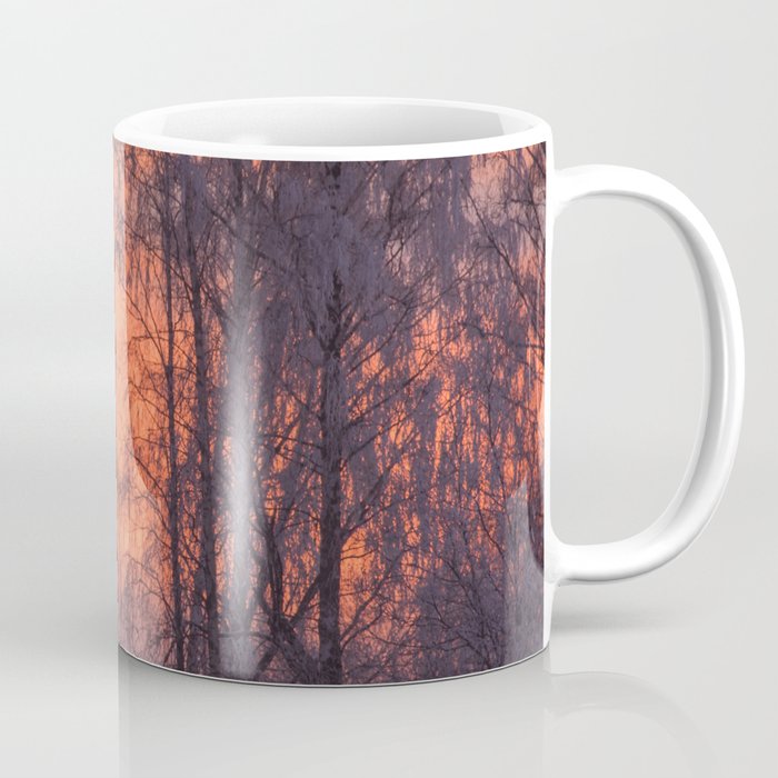 Winter Scene Frosty Trees Against The Sunset Decor Society6