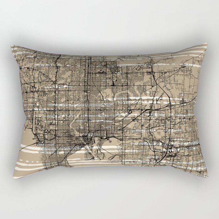 Tampa, Florida - Vintage City Map Rectangular Pillow