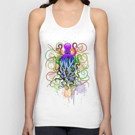 Octopus Psychedelic Luminescence Unisex Tank Top