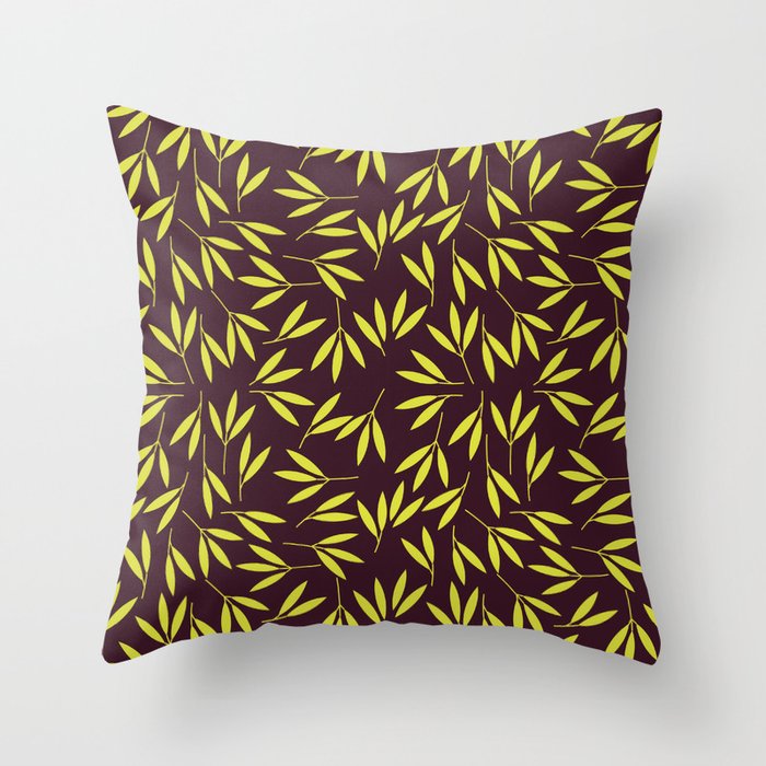 Floral Pattern - Purple + Green - Summer 2020 Throw Pillow