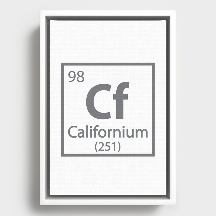 Californium- California Science Periodic Table Framed Canvas