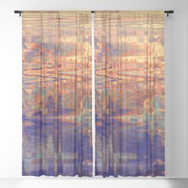 Distorted Zigzag Pattern Sheer Curtain