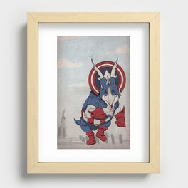 Captain Ameritops - Superhero Dinosaurs Series Recessed Framed Print