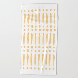 Yellow line pattern Beach Towel