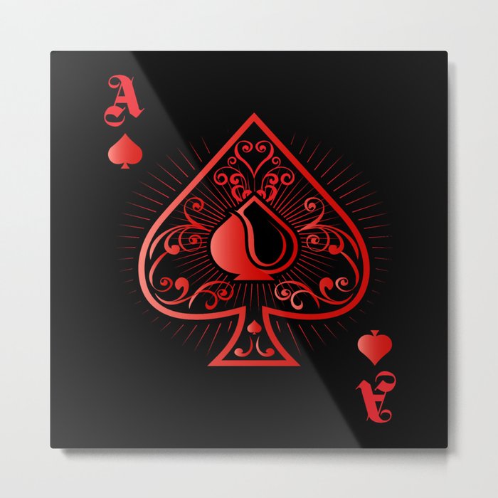 Spades Poker Ace Casino Metal Print