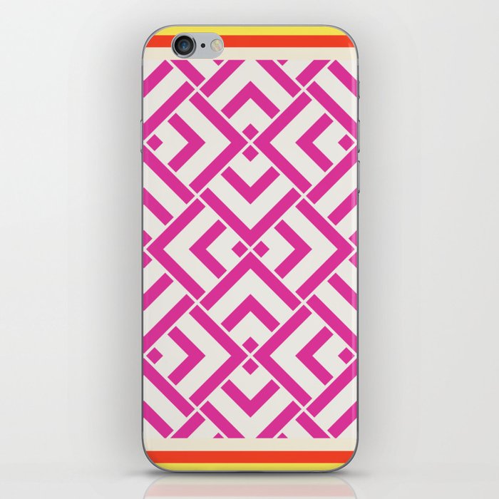 Hot pink summer geometric pattern pillow iPhone Skin