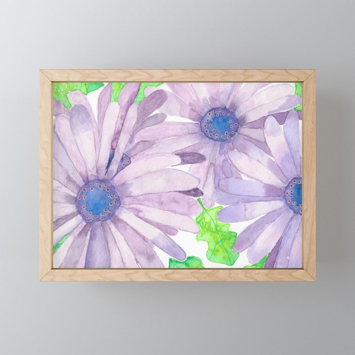 Purple Daisies Framed Mini Art Print