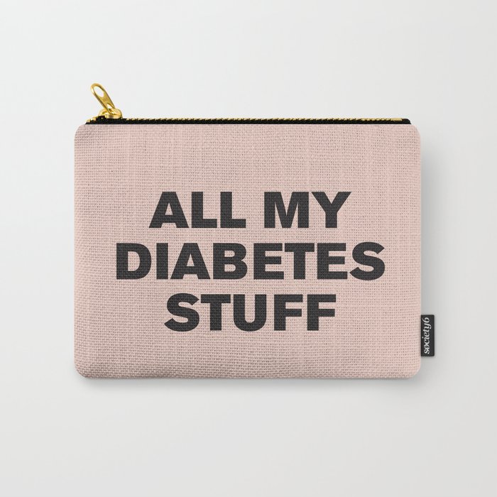 All My Diabetes Stuff™ (Black on Pink) Carry-All Pouch