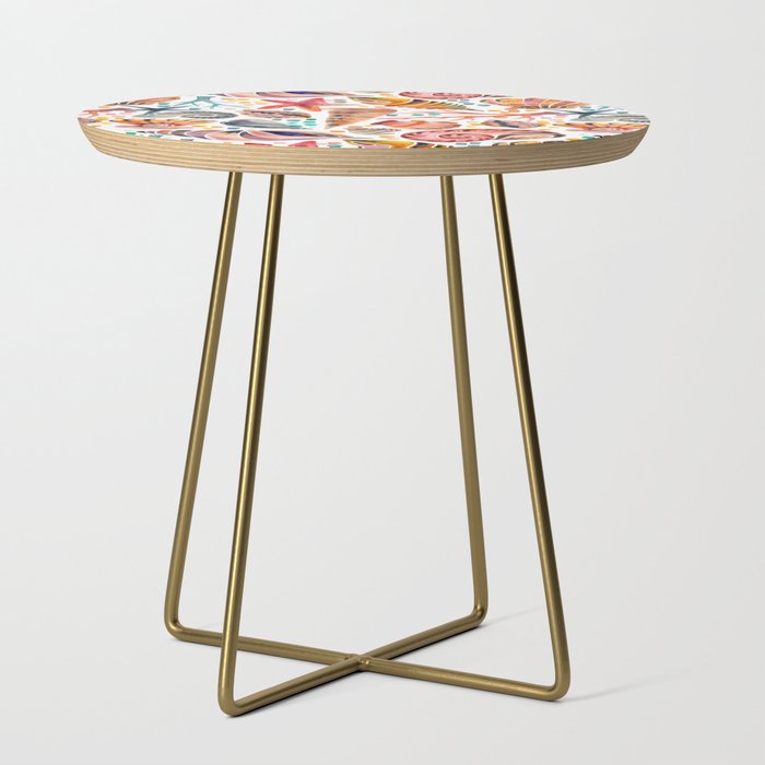 Painted Seashells – Coral & Blue Side Table