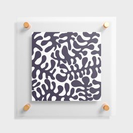Violet Matisse cut outs seaweed pattern on white background Floating Acrylic Print