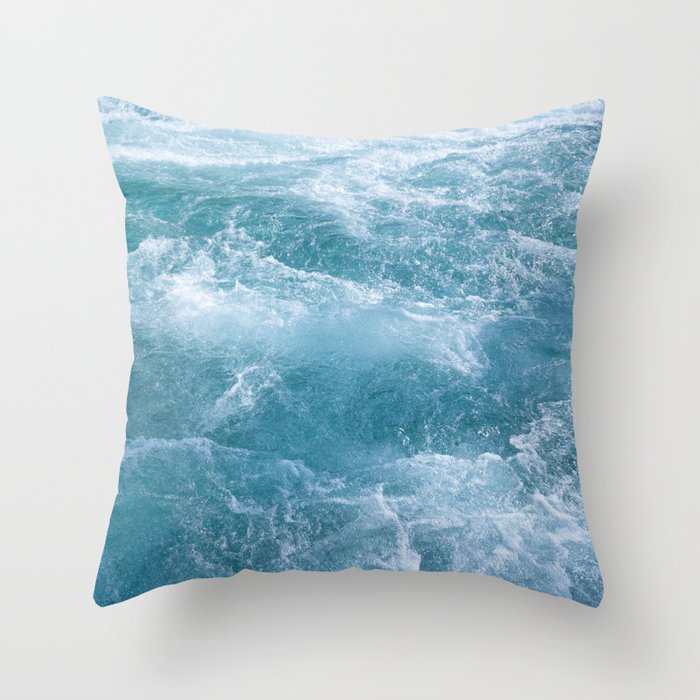  Waves | Landscape Photography | Beach | Tropical | Summer | Crystal Blue Water | Clear Water Throw Pillow
