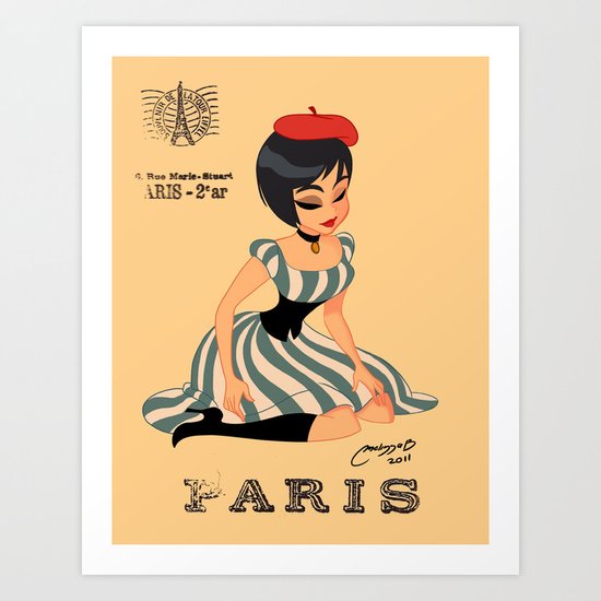 french girl Art Print