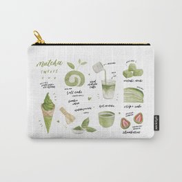 Matcha sweets watercolour illustration Carry-All Pouch