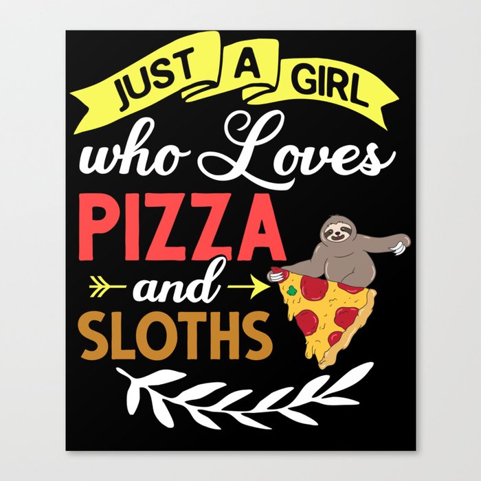 Sloth Eating Pizza Delivery Pizzeria Italian Canvas Print
