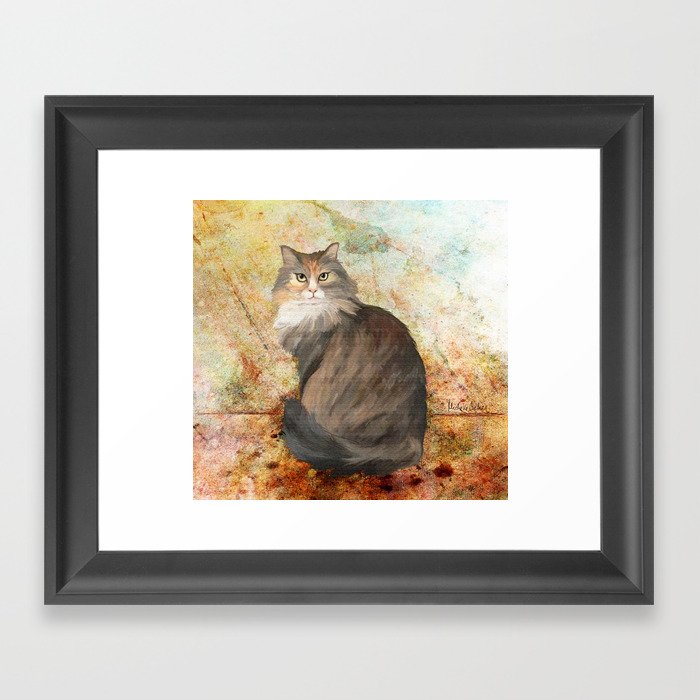 Maine coon cat Framed Art Print