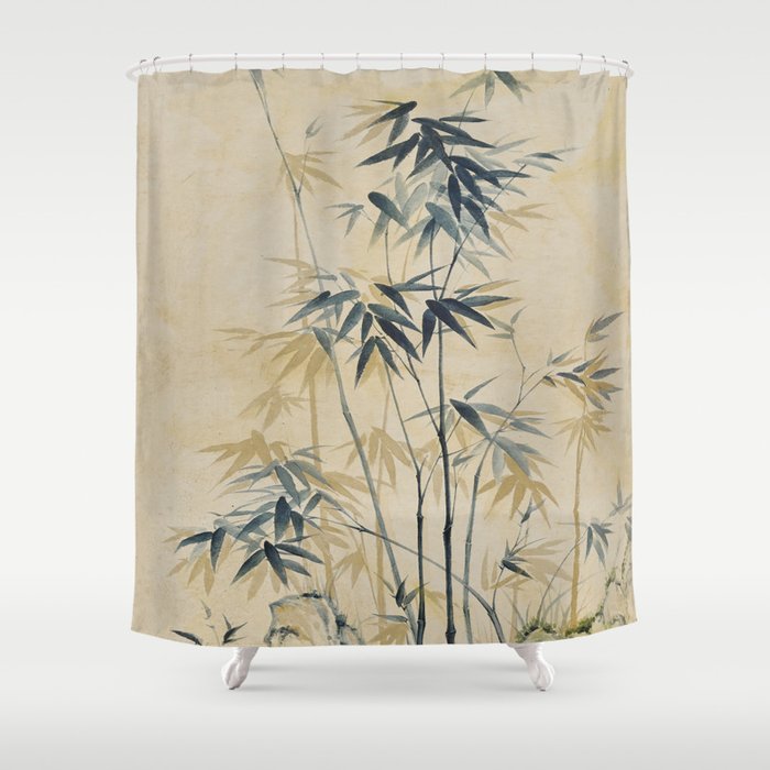 Bamboo,Oriental painting,Chinoiserie, koreanpainting Shower Curtain