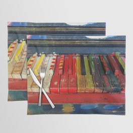 Arts and crafts colorful painted piano keys musical color photograph / photography for home and wall decor Placemat