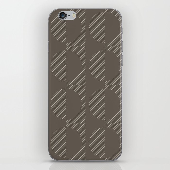Stripes Circles Squares Mid-Century Checkerboard Brown White iPhone Skin