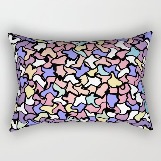 Wobbly Pastel Tone Tiles Rectangular Pillow