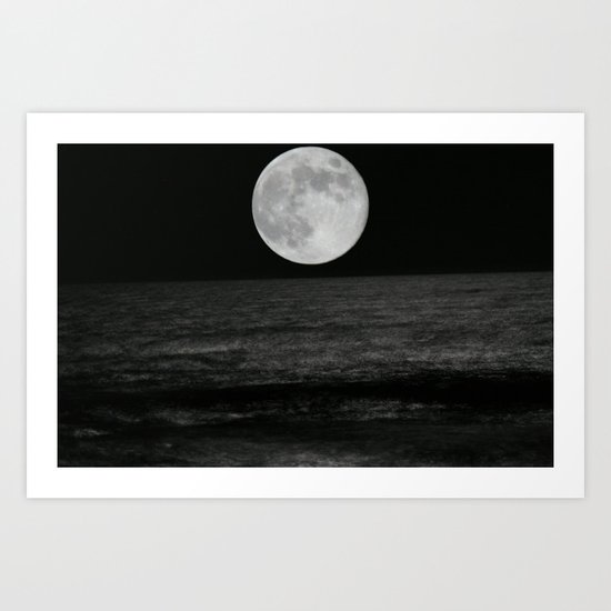 Moon over the Atlantic Art Print