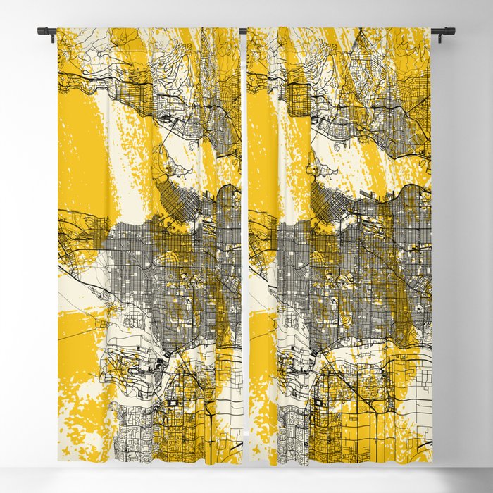 Vancouver City Map - Canada - Artistic Blackout Curtain