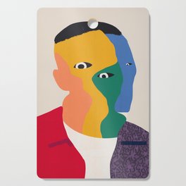 Warm and cold personality portrait Cutting Board