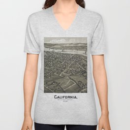 California-Pennsylvania-1902 vintage pictorial map V Neck T Shirt