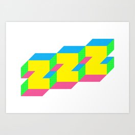 ZZZ Art Print | Graphic Design, Pattern, Typography, 3D 