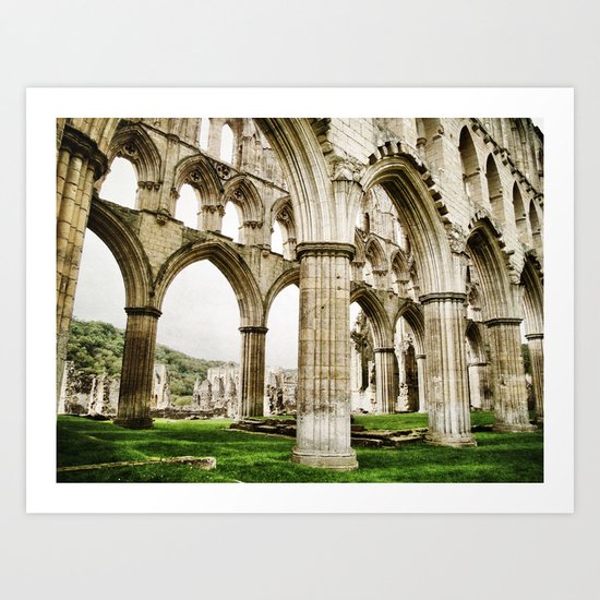 Cloisters of Rievaulx Abbey Art Print