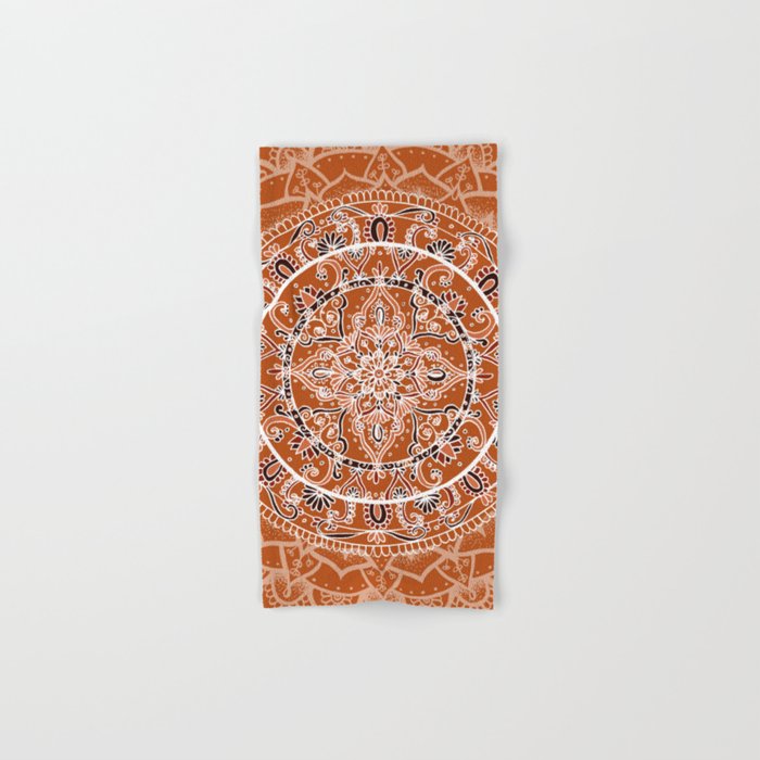 Detailed Burnt Orange Mandala Hand Bath Towel By Laurelmae Society6